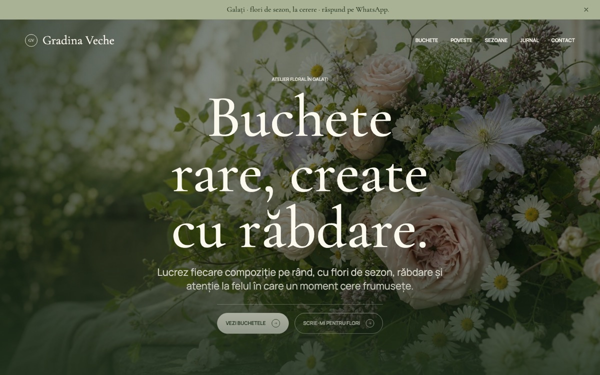 Captură din site-ul Grădina Veche